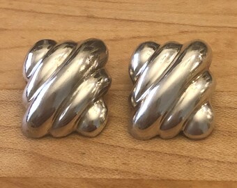 Vintage Mexican 925 Sterling Silver Clip Back Earrings - Signed DULCE