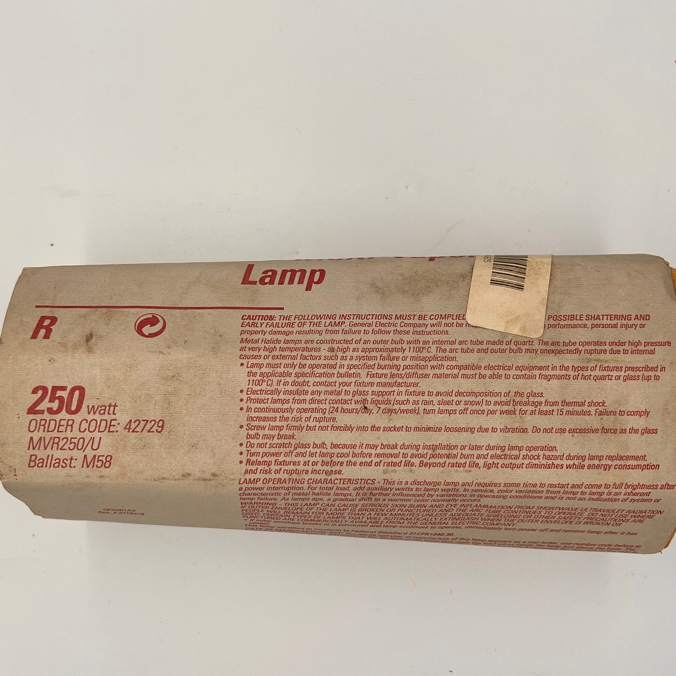 Vintage GE R250 Multi Vapor MVR250 U Light Bulb Etsy UK