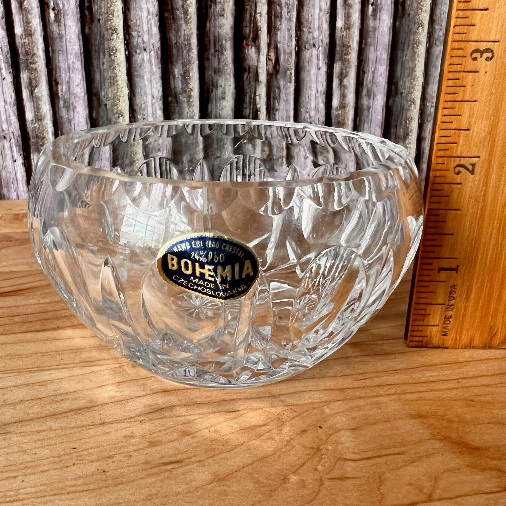 Vintage Bohemia Hand Cut Lead Crystal Bowl 3 1/2
