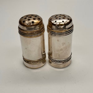 Vintage Silver Mini Glass Salt and Pepper Shakers