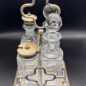 Antique Silverplate Castor Condiment Set / Castor Cruet Set