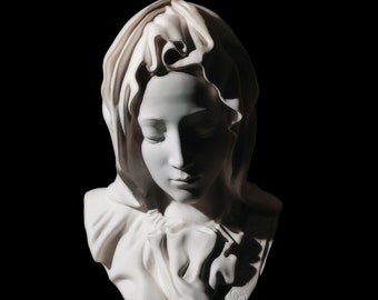 Bust of Maria from Michelangelo's Piety 45cm. Exact replica