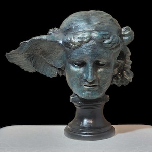 Hypnos-Kopfbüste, griechischer Gott des Schlafes, Statue aus Kunstharz, Bronze-Finish, Dekoration aus der klassischen Mythologie