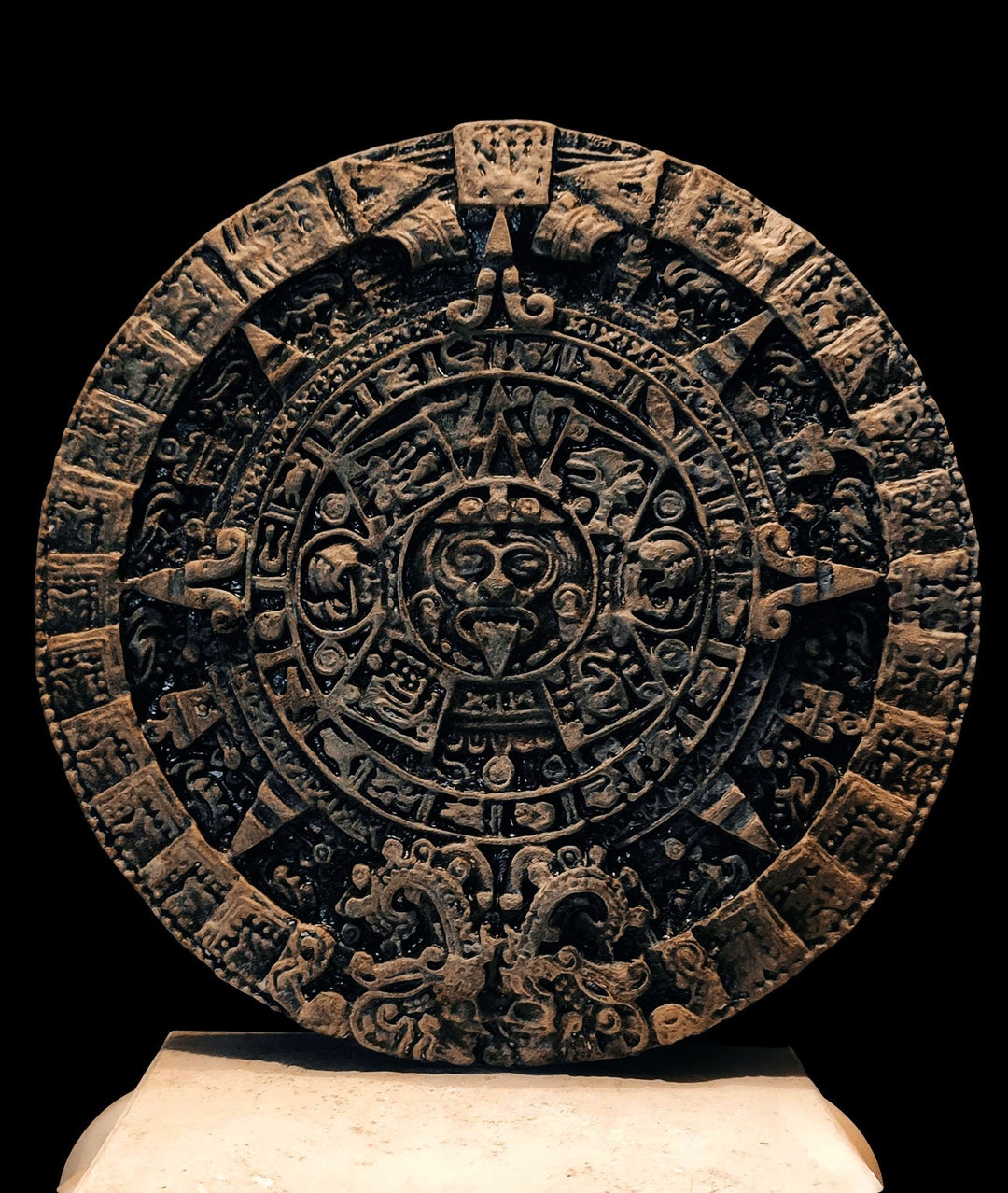 Aztec calendar. Exact replica of the 