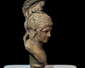 Popiersie Aresa – Rzeźba greckiego boga wojny | Sztuka mitologii klasycznej | Żywica wysokiej jakości z efektem kamienia | Wystrój starożytnej Grecji