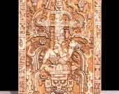 パカル大王の石棺の蓋のレプリカ – マヤのパレンケ樹脂アート – 100