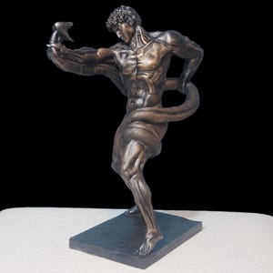 Athlete Wrestling a Python 45cm. Exact reply. Original finish. High quality Resin