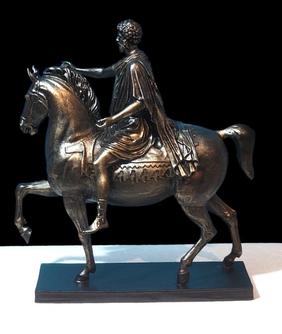 Marcus Aurelius Equestrian Statue Resin | Ancient Roman Sculpture | Classical Roman Art | Historical Decoration | Horse Statue Replica