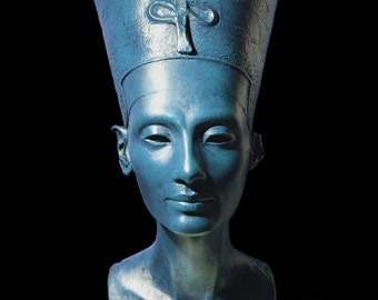 Buste de Néfertiti (Nofretete). Taille réelle, choisissez la couleur que vous préférez. Réplique exacte