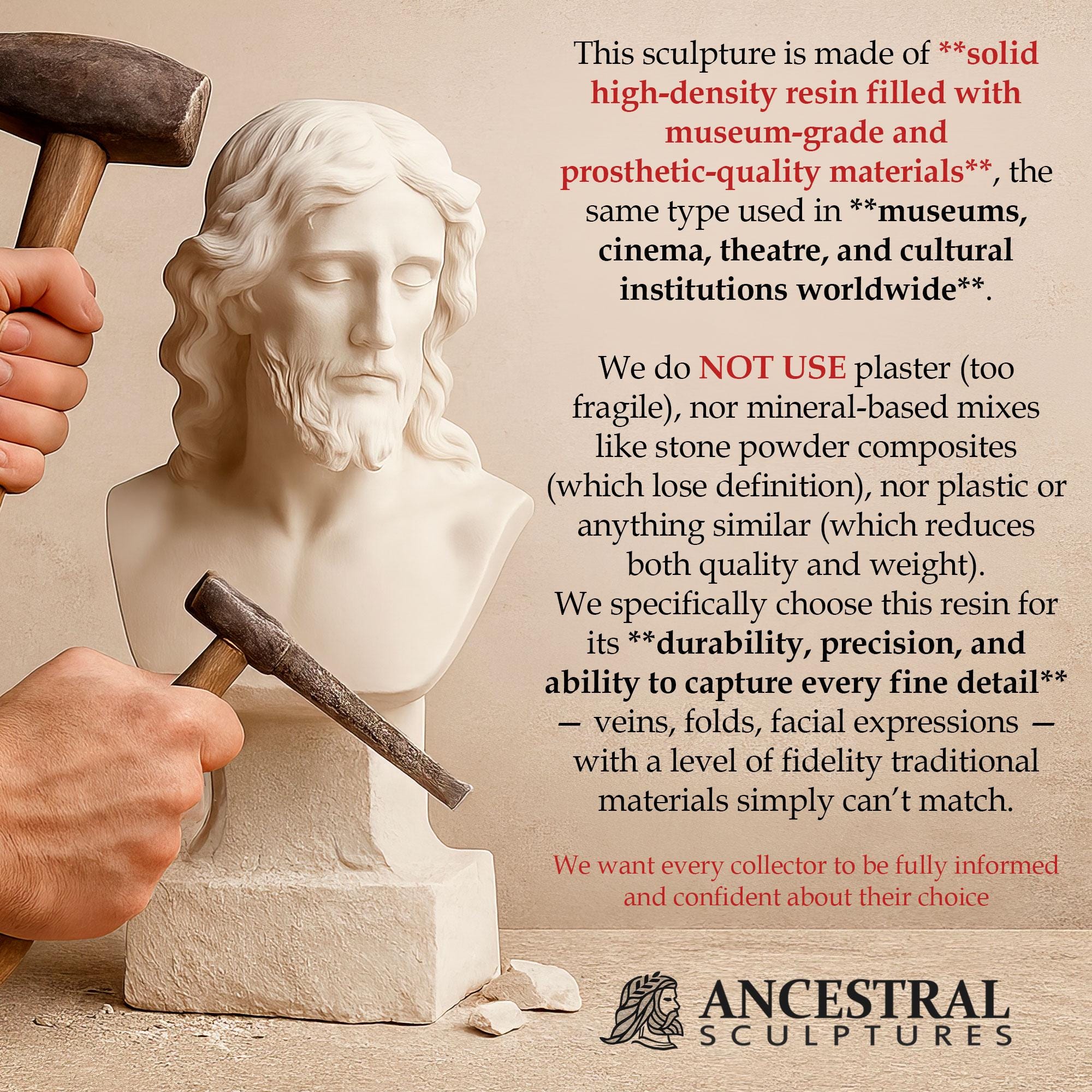 アレス・ボルゲーゼ胸像 – 精密レプリカ – 戦争の神 – 古代ギリシャ