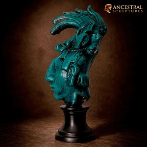 Pakal the Great Bust – Palenque Maya King Sculpture Replica | Ancient Mayan Head Statue | Resin Collectible Art Home Decor