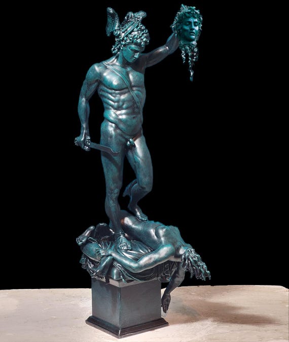 Perseus with the head of Medusa (Cellini's Perseus), Benvenuto Cellini. EXACT REPLICA.High quality resin