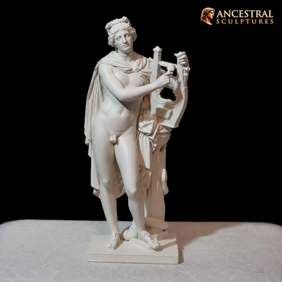 Apollo Kitharoidos – Neoclassical Sculpture by Bengt Erland Fogelberg | Greek God Apollo Statue | Classical Greek Art for Decor