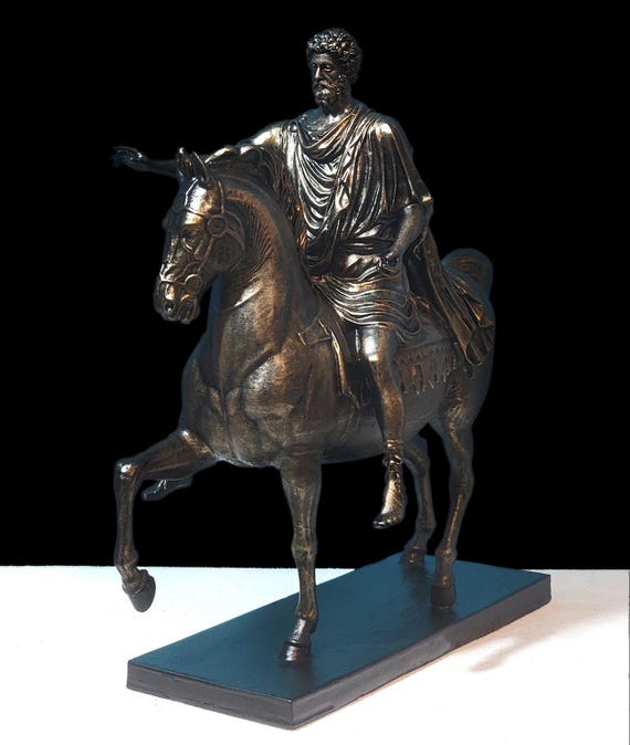 Marcus Aurelius Equestrian Statue Resin | Ancient Roman Sculpture | Classical Roman Art | Historical Decoration | Horse Statue Replica