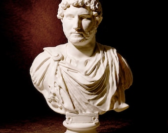 Bust of Emperor Hadrian | Classical Roman Sculpture | Ancient Roman Art Bust | Museum Style Statue | Historical Home Decor