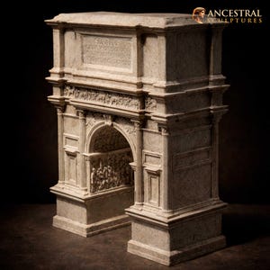 Replica van de Boog van Titus – Romeinse triomfboog – Architectonisch model uit het oude Rome – Gemaakt van hars – Miniatuur klassieke sculptuur – Ancestral Effect
