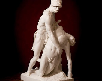 Menelaus and Patroclus Pasquino Group – White Malta Classical Greek Roman Sculpture