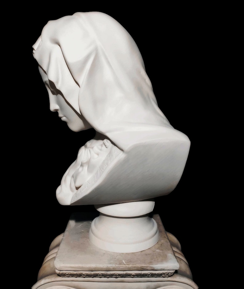 Buste de Maria de la Piété de Michel-Ange 45cm. réplique exacte image 3