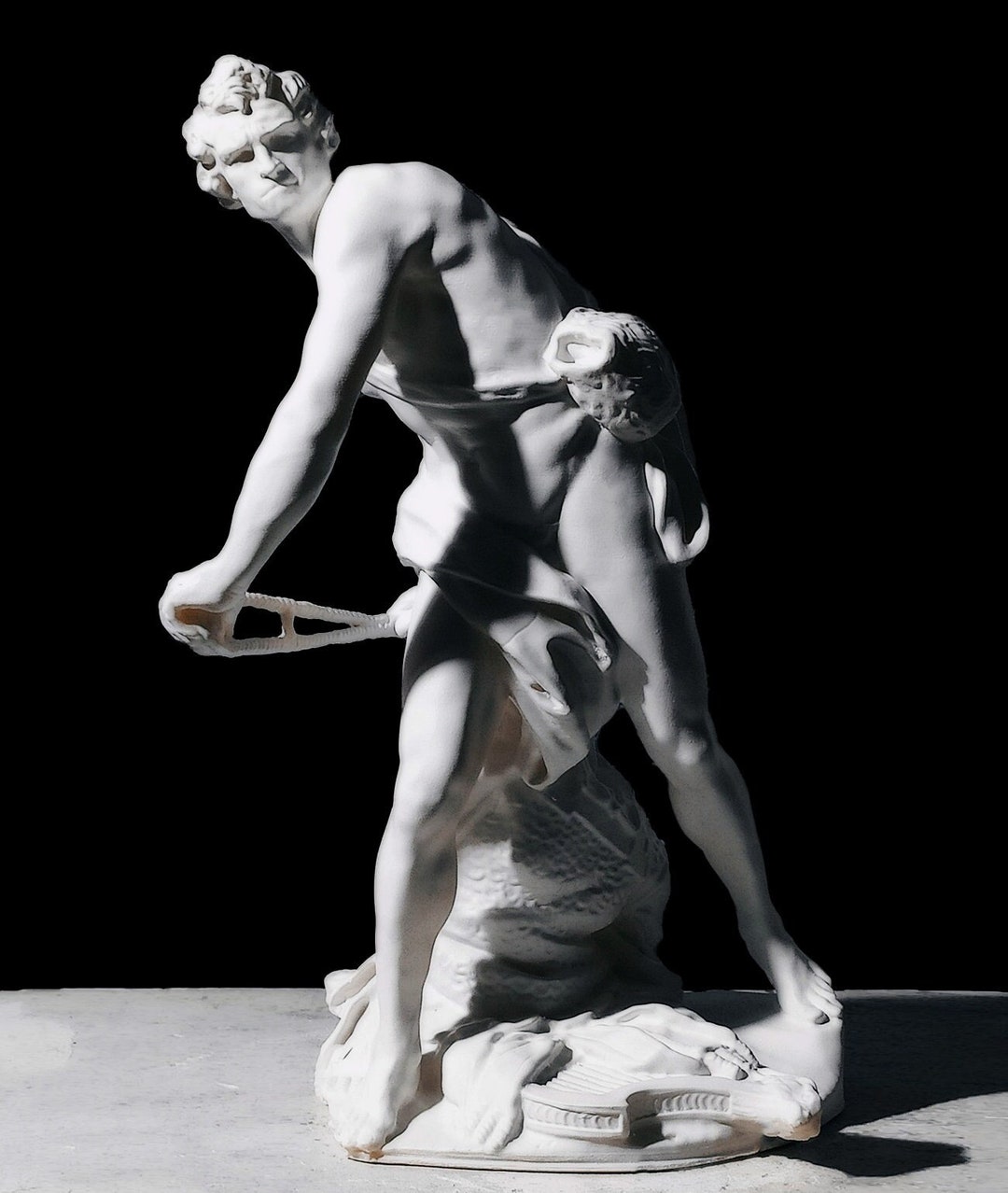 ベルニーニのダビデ像 大理石像 西洋彫刻洋風オブジェインテリア置物