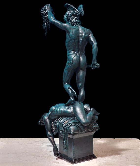 Perseus with the head of Medusa (Cellini's Perseus), Benvenuto Cellini. EXACT REPLICA.High quality resin
