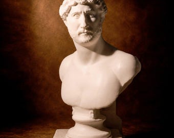Bust of Emperor Hadrian – Ancient Roman Imperial Portrait Sculpture | Famous Roman Emperor Statue