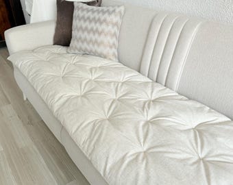 Funda de sofá de lino natural: protector de muebles de algodón para mascotas, cubrecama para mascotas