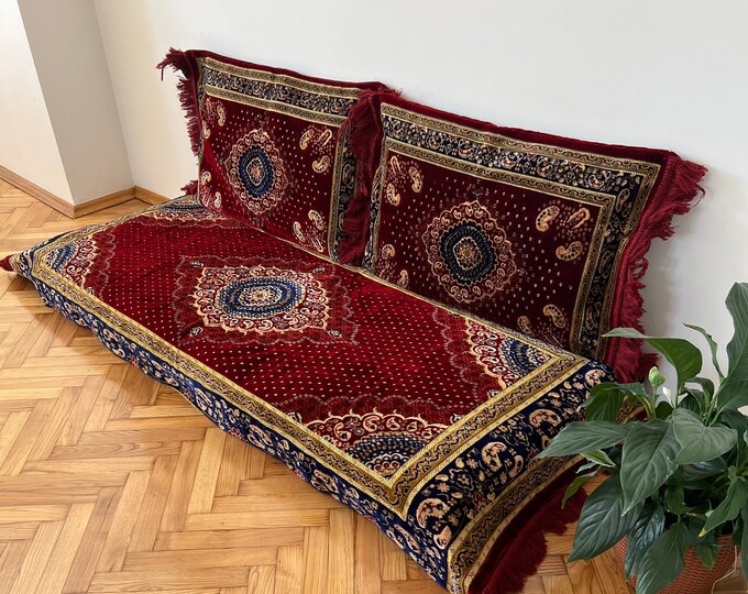 Floor Seating Sofa Cover,3 Piece Set 1x Bed 2x Cushion Cover,vellet