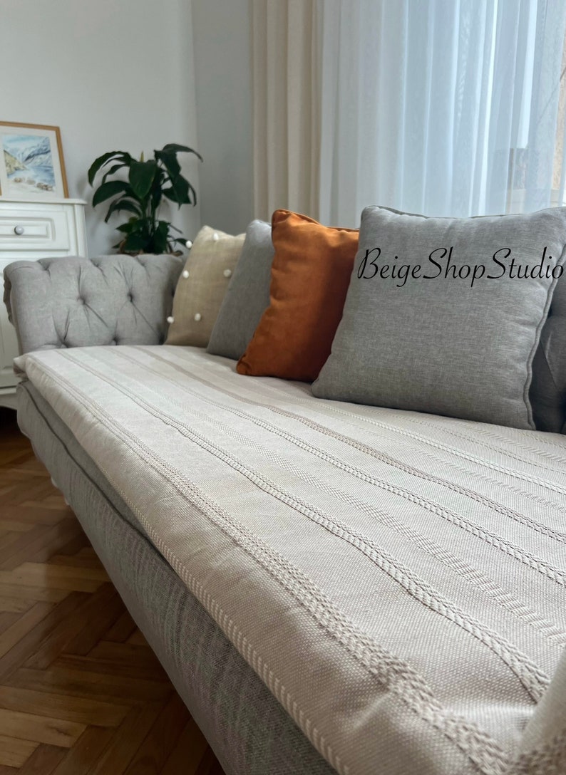 Organic Cotton Fabric, Sofa Topper for Pets Sofa Furniture Protector