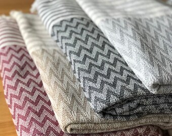 Woven Cotton Sofa Cover: Natural Linen Bed , Native Slipcovers, Textile Couch, Cotton Seat Covering