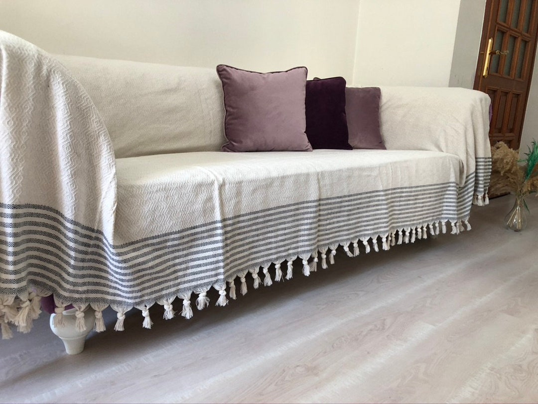 Slipcovers,woven Sofa Cover, Cotton Bed Cover, Natural Cotton Woven