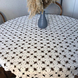 Lace Tablecloth Hand Knitted Lace Crochet Lace for Table White Lace Decoration Home Decor Lace Lace Cover Handmade Crochet Lace Tablecloth
