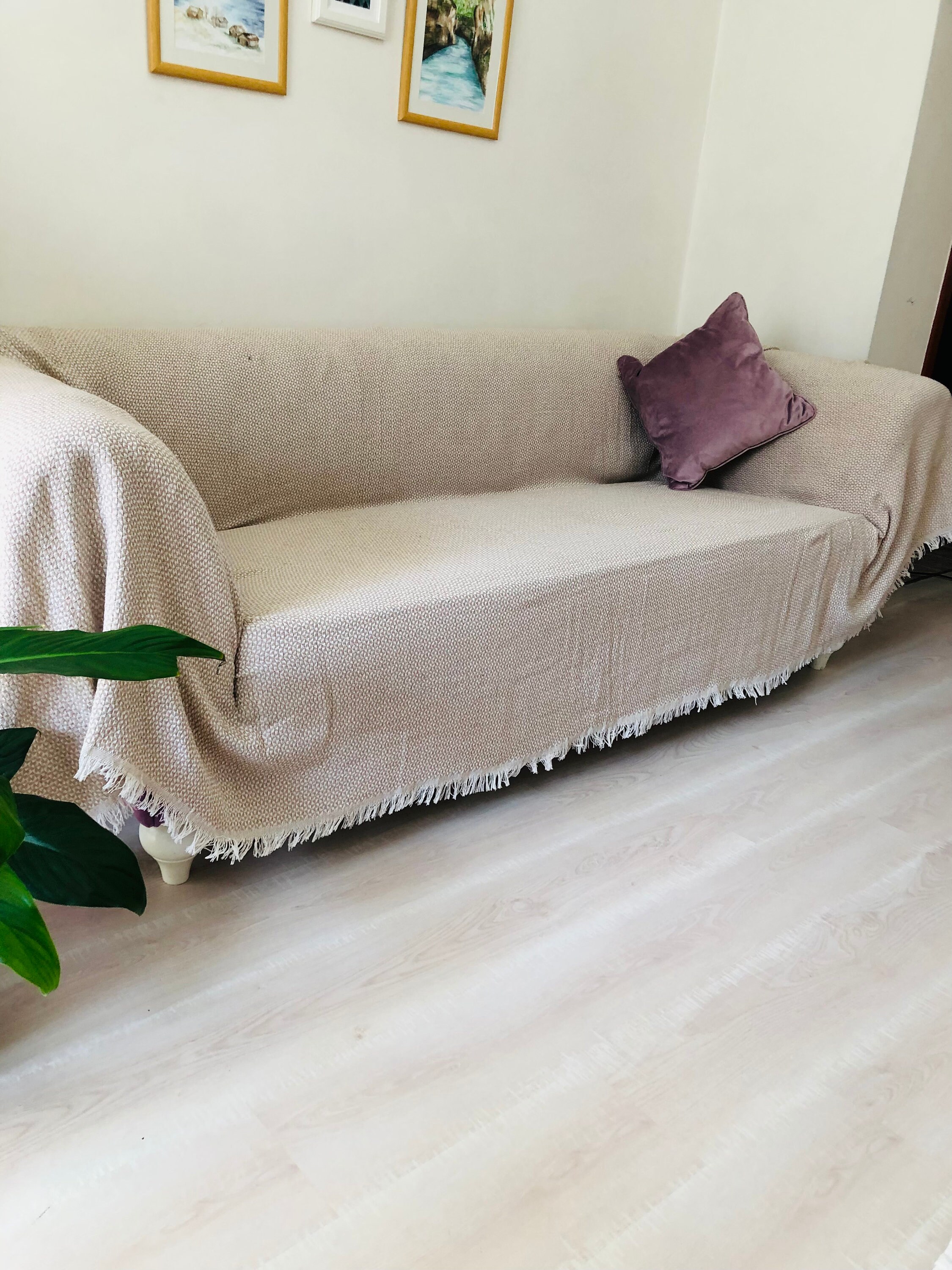 Slipcover for Sofawoven Sofa Cover Cotton Bed Cover Natural Etsy