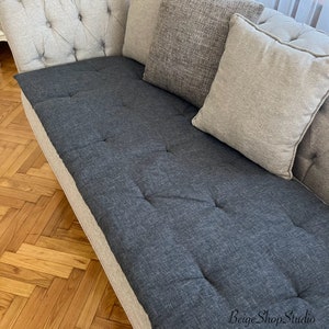 Linen Dark Anthracite,Sofa Furniture Protector,Linen Pet Sofa cover, Pet Furniture Cover,Pet Sofa , Sofa Cover for Dog, Sofa Topper for Pets