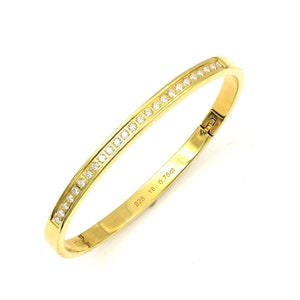 Vermeil Plated Sterling Silver Moissanite Diamond Bracelet/ Bangles