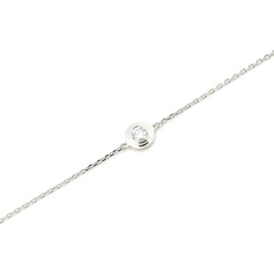 925 Sterling Silver Moissanite Diamond Bezel Bracelet with GRA Certificate