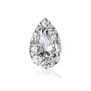 D Color VVS1, Excellent Pear/Tear Cut Moissanite Stone with GRA Certificate