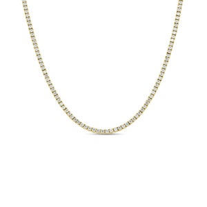 Final Gold Plated CZ Tennis Chain: Sterling Silver Necklace / Bracelet