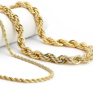 Final 14K Gold Plated Sterling Silver Diamond Cut Rope Chain