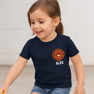 Custom Name Firefighter Kids T-Shirt, Firefighter T-Shirt, Fire Department Shirts, Fire Dept Shirt, Fire Fighter Tee, Gift for Family