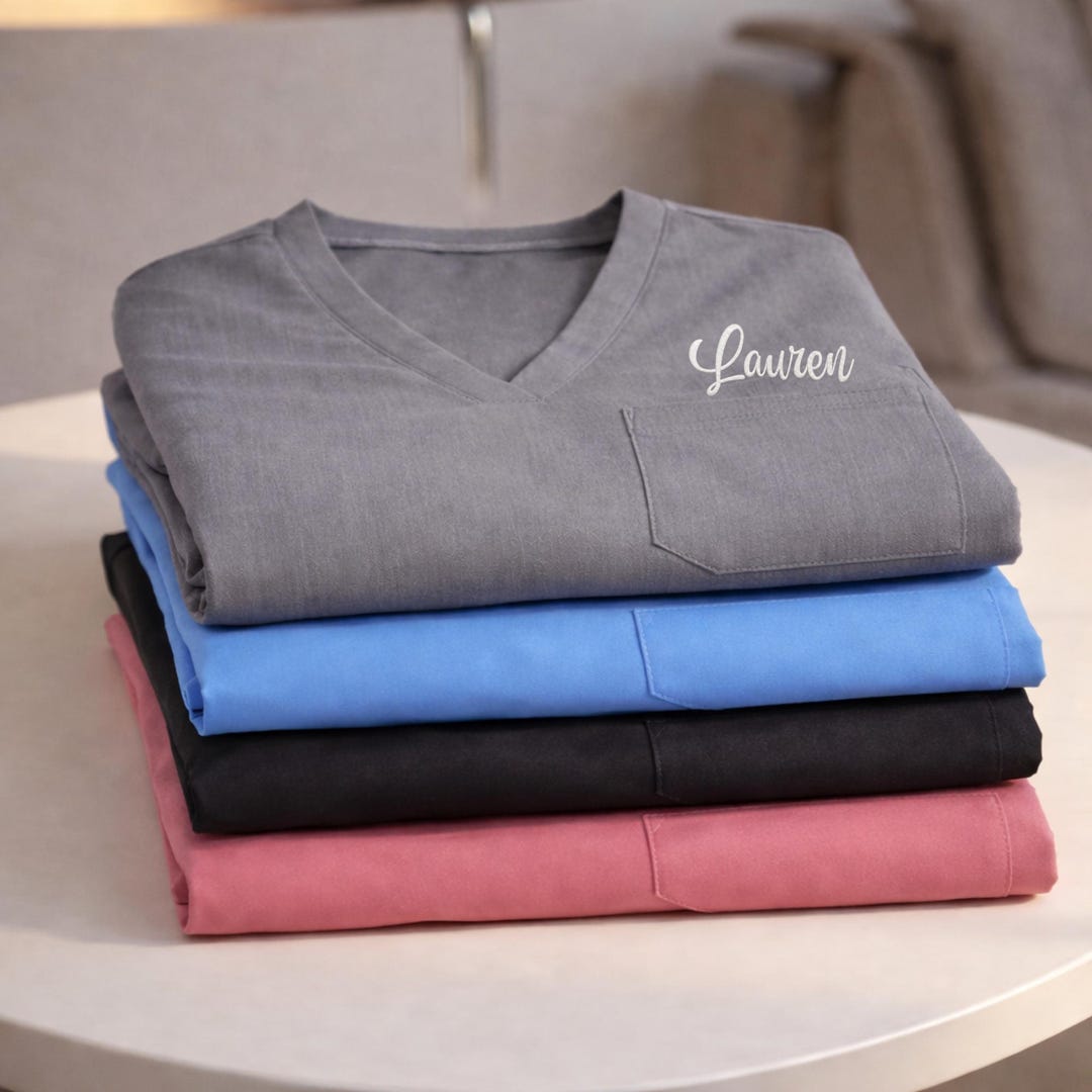 Personalized Scrub Set With Embroidered Name or Logo, Custom Medical ...