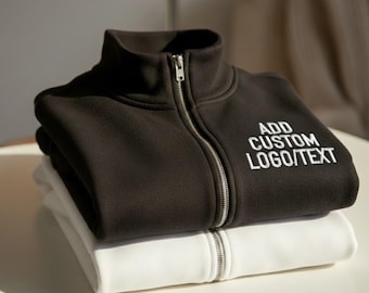 Custom Embroidered Quarter Zip Sweatshirt, Personalized Team Apparel, Custom Logo Pullover, Corporate Uniform, Monogram Zip Up Workwear