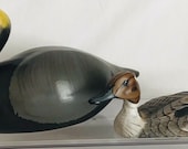 SIGNED Wooden Pintail Drake And Pelican Decoys With GLASS eyes ORIGINAL Paint