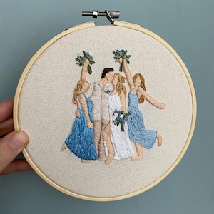 Family Portrait | Custom Couple Portrait |Custom Embroidered Family | Wedding Gift for Couples | Unique Anniversary Gift