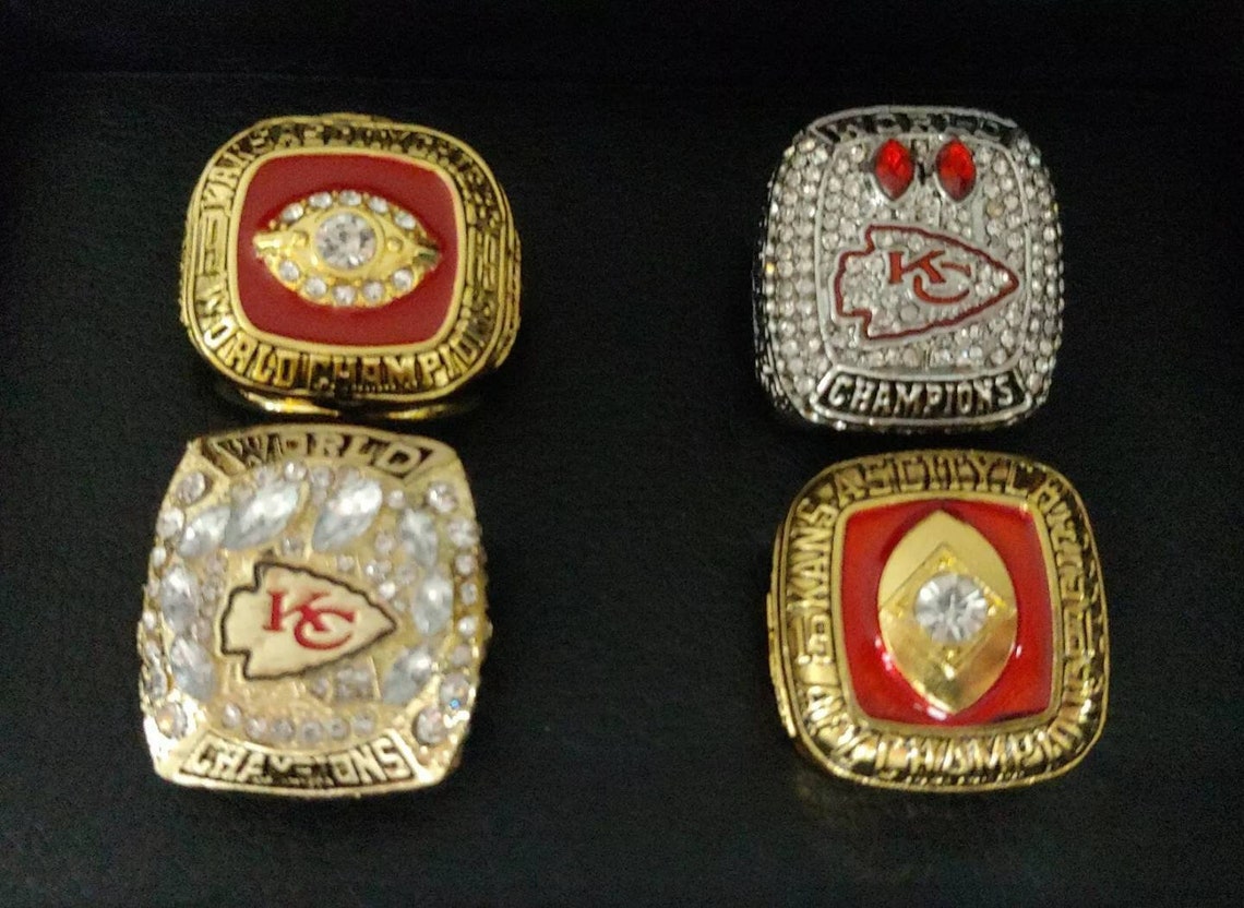 Kansas City Chiefs Super Bowl 4 Ring Set WITH Wooden Box.. Etsy