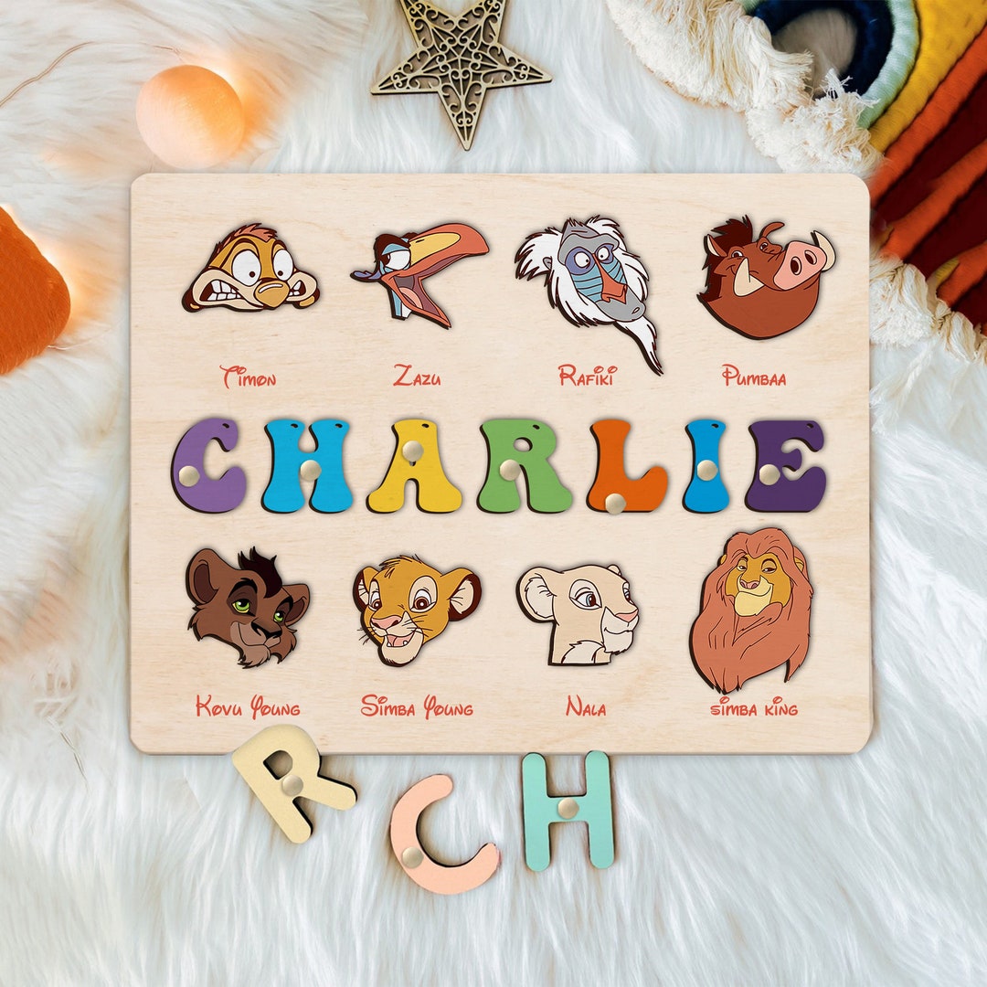 Lion King Puzzle Board, Baby Simba Puzzle, Baby Toy Montessori, Kid ...