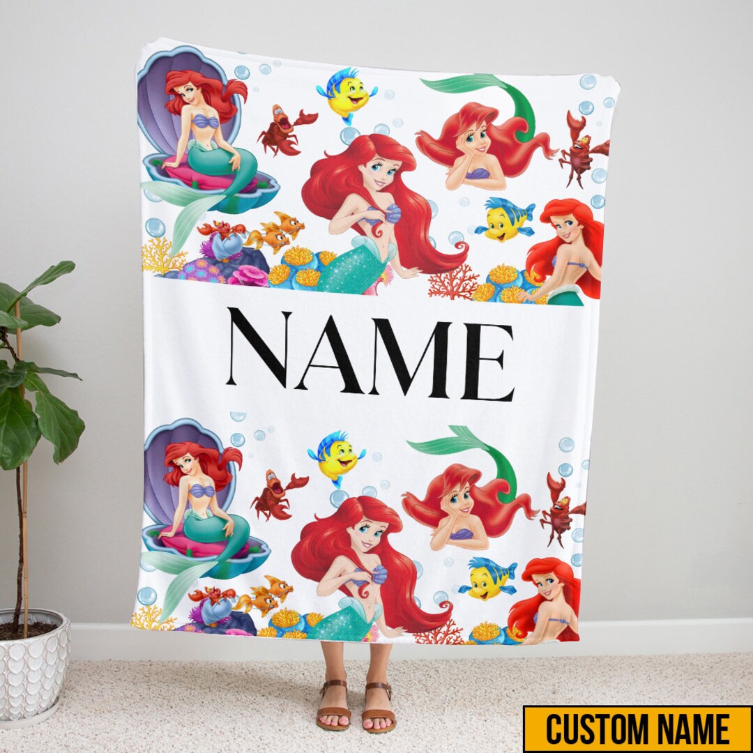 Princess Ariel Blanket, the Little Mermaid Fleece Mink Sherpa Blanket