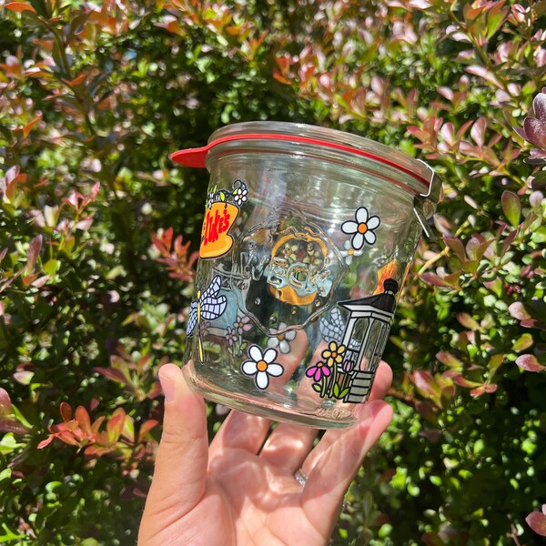 Weck jar, cute coffee glass, canning jar, iced coffee glass, stars hollow, Gilmore girls, spring cup, summer cup