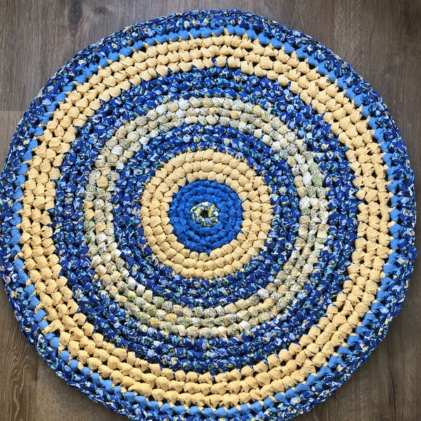 Round Rag Rug - Etsy
