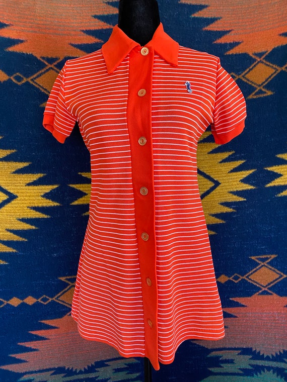 Robe Vintage Chasuble En Jersey Années 60 - Taille 36, Couleur Chocolat, Marque Anne Et Mone Paris