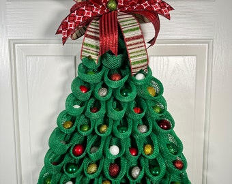 Christmas Tree Wreath, UITC Tree Wreath, Holiday Decor, Front Door Decor, Winter Decor, Christmas Ornament Wreath